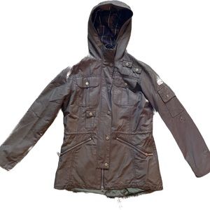 Barbour Waterproof Hooded jacket | Olive Green Brown | US 4